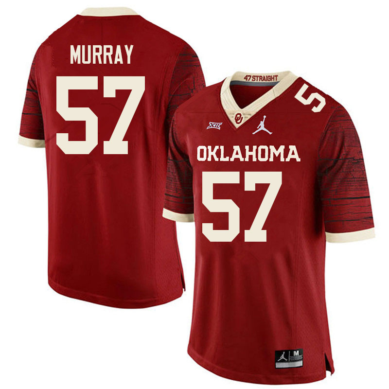 Women #57 Chris Murray Oklahoma Sooners College Football Jerseys Sale-Retro - Click Image to Close